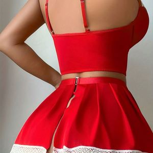 Temptation <b>Maid</b> Uniform Set Sexy <b>Lingerie</b> Lace Trim Polyester Dobby Fabric - Product Image 3