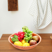 6 Pak 10 Inch Houten Geweven Slakom Onbreekbaar Hout Ronde Serveerschaal Grote Houten Slakom