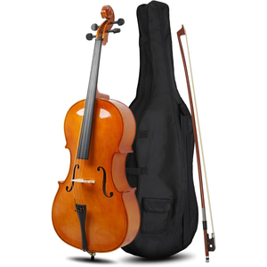 Beginner'S <strong>Cheap</strong> OEM Basswood Full Size 4/4 Original Sound Solid Wood Natural <strong>Color</strong> <strong>Cello</strong> With Wrapped Bow Rosin