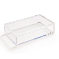 Boîte de rangement en acrylique pour jeu de mahjong durable et haute transparence, boîte de rangement en acrylique pour tuiles de mahjong, taille personnalisée