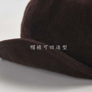 Nouveau Béret en Velours Côtelé Automne Hiver 2024 pour Femme, Style Rétro Littéraire, Chapeau de Gavroche Tendance avec Bord Pliable, Unique et Chaud - Product Image 3