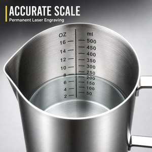 Taza Medidora <span class=keywords><strong>de</strong></span> Acero Inoxidable, Taza Medidora <span class=keywords><strong>de</strong></span> Metal con Asa (Mejorada, <span class=keywords><strong>5</strong></span> Marcas con Escala en Taza/ML/Onza) - Product Image 5