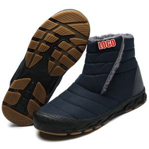 Stivali invernali caldi da uomo rivestiti in <span class=keywords><strong>pelliccia</strong></span> da uomo impermeabili e isolanti scarpe da trekking sportive da esterno <span class=keywords><strong>con</strong></span> soletta antiscivolo per l'inverno - Product Image 1