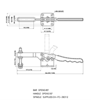 GH-20235 pince à dégagement rapide robuste en acier inoxydable galvanisé loquet à bascule réglable horizontal en caoutchouc aluminium