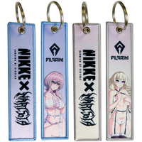 Porte-clés de luxe personnalisé par sublimation, motif dessin animé mignon, style jet tag, vente en gros