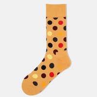 Vente en gros de chaussettes à pois colorées à la mode pour hommes Funky Happy Funny Cotton Crew Socks