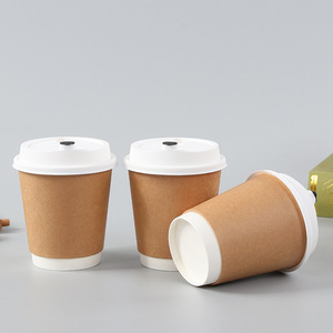 ถ้วยกาแฟแบบใช้แล้วทิ้งสำหรับคาเฟ่แบบย่อยสลายได้ถ้วยกาแฟแบบกระดาษพร้อมฝาปิด - Product Image 3