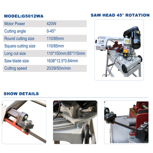 G5012WA <strong>Metal</strong> <strong>Cutting</strong> Band <strong>Saw</strong> Machine <strong>Metal</strong> <strong>Cutting</strong> Band <strong>Saw</strong> <strong>Metal</strong> Band <strong>Saw</strong> - Product Image 2