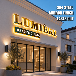 Enseigne Murale Lumineuse Rétroéclairée Personnalisée avec Lettres 3D LED pour Façade de Magasin, Bureau, Image de Marque, Enseigne LED Illuminée - Product Image 4