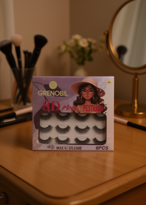 Ciglia Finte Grenobil 8D in Visone, 6 Paia, Volume Massimo, Striscia Completa, Visone Sintetico, Fascia Invisibile - Product Image 2