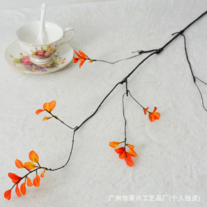 Laixing – Branches séchées simulées, fleurs artificielles, feuilles d'oranger, longues tiges, décoration réaliste pour la maison, mariage, Noël - Product Image 3