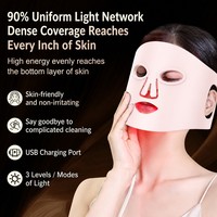 Masque facial LED sans fil à lumière infrarouge personnalisé en silicone pour la thérapie par la lumière rouge, beauté du visage