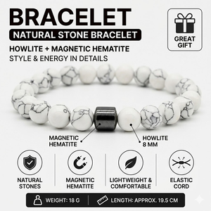 Bracelet en pierre naturelle de lave et œil de tigre, manchette, chaîne, perles d'hématite cylindriques, amulette énergétique pour homme - Product Image 3