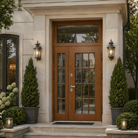 Portes commerciales double battant en aluminium-plastique, résistantes aux chocs, à double vitrage isolant, pour villas, résidences et appartements