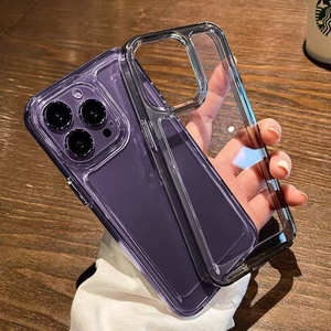 เคสโทรศัพท์มือถือ qsf อะคริลิคแข็ง + TPU แบบใสบางโปร่งใสกันกระแทกด้านหลังสำหรับ <span class=keywords><strong>iPhone</strong></span> 16 15 14 13 PRO <span class=keywords><strong>MAX</strong></span> <span class=keywords><strong>XS</strong></span> <span class=keywords><strong>MAX</strong></span> - Product Image 1
