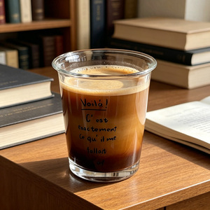 Glass Drinkware Set With Letter Print Transparent Cups For Cold Drinks Party Use - Product Image 2