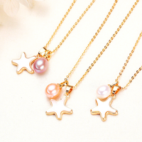 Collier pendentif cerf en perle d'eau douce HECATE, chaîne à maillons en laiton plaqué or 18 carats, bijou en forme de riz, cadeau pour fête