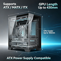 Boîtier PC Gaming MicroATX Mid Tower avec Châssis en Verre Trempé, Support GPU 430mm, Refroidisseur Supérieur 165mm, Radiateur 360mm en Stock