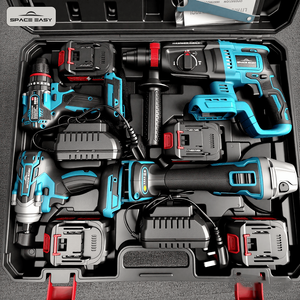 Meilleure Offre : Kit d'Outils Électriques Sans Fil Certifiés Qualité Supérieure, 4 Pièces, Batteries 20V/21V, Usage Professionnel SP-PC-0017 - Product Image 4
