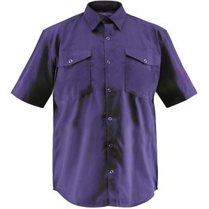 Chemise de travail de sécurité pour hommes, en coton, à manches courtes, avec poches poitrine, uniforme de travail - Product Image 1