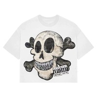 T-shirt Homme de Luxe Haute Qualité 100% Coton Tricoté Coupe Oversize Lourd Uni Imprimé Animal Designer Tendance