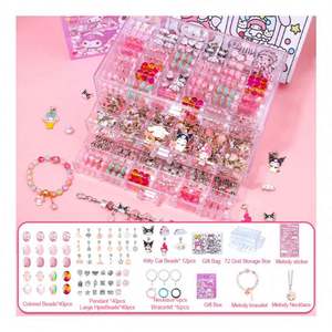 Premium Educational <b>DIY</b> Charm Bracelet Making <b>Kit</b> for Kids 3+ with Colorful Beads and Cute Charms Plastic Chain Jewelry Set - Product Image 4