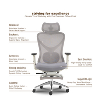 Chaise de bureau ergonomique moderne en maille avec fonctions réglables pour le gaming, les loisirs, le bureau à domicile et l'hôtellerie