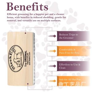 Nine Bends Wooden <b>Pet</b> Grooming <b>Brush</b> For Dogs And Cats With Gentle Fur Removal And Cleaning - Product Image 1