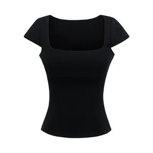 Combinaison T-shirt moulante en polyester à col carré pour femme – Collection été - Product Image 5