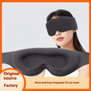 Masque de sommeil 3D personnalisé noir, masque lesté doux avec 80g de billes de verre pour le soulagement du stress, avec velcro silencieux - Product Image 3