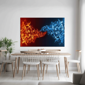 Elegant Fire and Ice Abstract Glass Wall Art: Modern Printed Canvas,<b>WRAPPED</b> CANVAS - Product Image 3