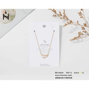 Collar de Acero Inoxidable Capricornio con Circonita Cúbica para Mujer, Joyería de Moda - Product Image 1