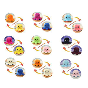 Peluches personnalisées CE CPC, jouets en peluche doux et mignons, poupées en peluche en forme de pieuvre, peluches réversibles à double face personnalisées - Product Image 6