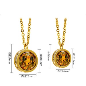 จี้เพชรสลักลายสวดมนต์เหลิงหยาน สแตนเลสแฟชั่น สีเหลืองเสริมทรัพย์ สีเขียวเสริมความรุ่งเรือง  ปรับแต่งลวดลายได้ - Product Image 5