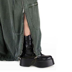 Nueva Falda Maxi Cargo Verde Oliva con Cierre Frontal Bidireccional para Mujer - Product Image 3