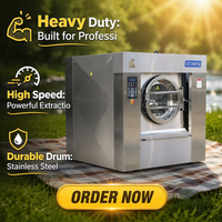 Mesin Cuci Ekstraktor Listrik Industri Stainless Steel 220V untuk Laundry Komersial Skala Besar, Hotel, Rumah Sakit & Pengolahan Linen