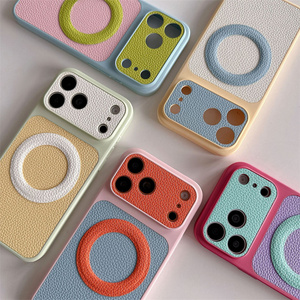 เคสโทรศัพท์หนังสีสันสดใสแบบแม่เหล็กสำหรับ iPhone 18 17 16 15 14 Pro Max ลายดอกทานตะวันสีรุ้งไล่เฉดสี Dopa mine ฝาหลัง PC - Product Image 4
