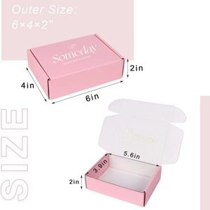 Wholesales Custom Logo Design Fancy Mailer <b>Box</b> <b>Pink</b> Rigid Corrugated Clothing Shoe Cosmetic Paper <b>Gift</b> Shipping Paper <b>Box</b> - Product Image 3