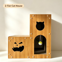 Maison pour chat en carton à deux niveaux, espace de repos et d'escalade multi-niveaux, meubles d'intérieur pour chats