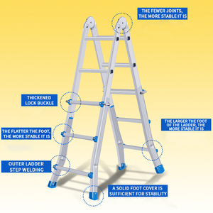 Escalera Telescópica Plegable de Aluminio Moderna al <span class=keywords><strong>Mejor</strong></span> Precio, Multiusos, Lista para Enviar, Capacidad de Carga de 150 kg, Certificación CE - Product Image 4