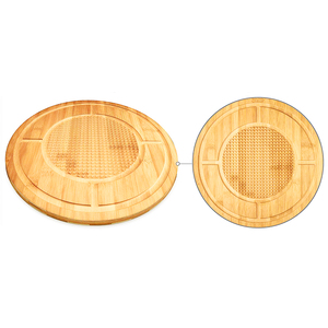 Tagliere per intaglio in bambù blocco da macellaio per bistecche per impieghi gravosi con scanalature profonde tagliere in legno per cucina - Product Image 3
