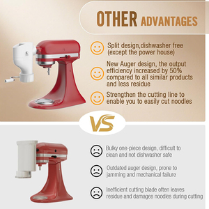 Accessoires pour batteur sur socle : Presse-pâtes de qualité alimentaire avec 7 plaques à pâtes interchangeables pour <span class=keywords><strong>KitchenAid</strong></span> - Product Image 3
