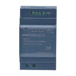 MWISH HDR-45-12 दीन रेल SPMS 12V 45W 3.5A स्विच पावर सप्लाई