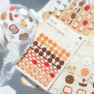 6 디자인 3 개/몫 귀여운 곰 데코 Washi 일기 스티커 Scrapbooking 플래너 고품질 낙서 편지지