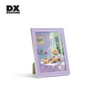 Bingkai Foto Logam Berlapis Email Merah Muda Hijau Modern Mewah Desain DX, Bingkai Foto Minimalis dari Paduan Aluminium untuk Meja, Hadiah Pernikahan