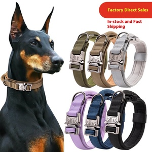 Large Outdoor <strong>Tactical</strong> <strong>Dog</strong> <strong>Collar</strong> with for Velcro Handle Solid Pattern Polyester Neck <strong>Collar</strong> Traction Features Ribbon Decoration - Product Image 5
