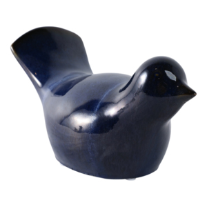 Statua di Uccello in Ceramica Smaltata Blu 5 Pollici Ornamento Decorativo per Casa e Giardino - Product Image 2