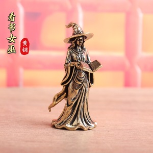 1 pieza <span class=keywords><strong>de</strong></span> latón, figura <span class=keywords><strong>de</strong></span> bruja leyendo, con personalidad femenina, para colección <span class=keywords><strong>de</strong></span> regalos, adorno artesanal creativo para té - Product Image 6