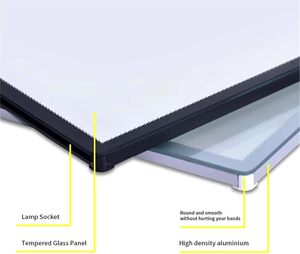 Custom Ultra-thin Menu LED Slim Advertising Light Box Wall Mounted Aluminum <b>Frame</b> Tempered Glass Lightboxes - Product Image 4