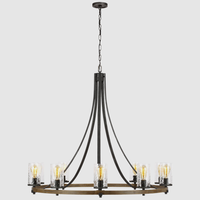 Lámpara de Techo Lineal de Madera de Lujo para Interiores, Estilo Americano, Diseño de Casa de Campo Clásica, Vintage, para Isla de Cocina